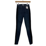 Good American Good Waist Velvet Side Stripe Jeans- Size 00/24 (Inseam 28")