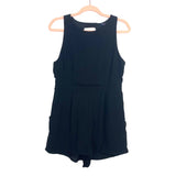 One Clothing Black Sleeveless Cut Out Back Romper- Size L