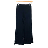 Z Supply Black Ribbed Wide Leg Pants- Size XS (Inseam 23")