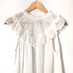 DO+BE White Ruffle Tank Top -Size S (see notes)
