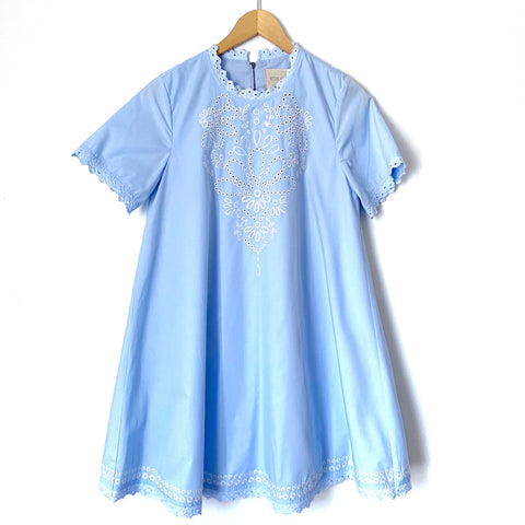 Moon River Blue Embroidered Dress- Size S