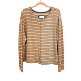 Anthropologie Brown and White Front Seam Sweater- Size XL (sold out online)