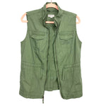 Merona Olive Utility Drawstring Waist Zip Up Vest- Size S