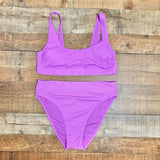 Stoney Clover x Target Purple Ribbed with Back Cut Out Padded Bikini Top- Size XL (we have matching bottoms)