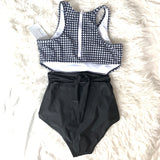 Bates Boutique Gingham One Piece Swimsuit (with removable cups) NWT- Size S