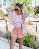 Offline by Aerie Pink Floral Cropped Sweatshirt- Size S (sold out online)