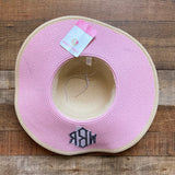 Marleylilly Pink Paper Straw Monogrammed WBR Sprinkle Donut Adjustable Sun Hat NWT