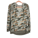 Vintage Havana Camo Hooded Side Lace Up Sweatshirt- Size S