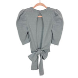 Petal + Pup Gray Ribbed Knit Exposed Back with Tie Julian Top- Size M