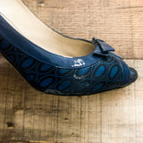 Jimmy Choo Blue/Black Circle Open Toe Heels- Size 40.5 (See Notes)