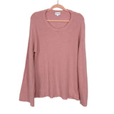 The Drop Zephyr Pink Alice Crewneck Back Slit Ribbed Pullover Sweater- Size L (Sold Out Online-We Have Matching Bottoms!)