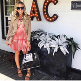 ASOS Orange Striped Spaghetti Strap Dress- Size 2