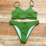 Cupshe Dark Green Bikini Set- Size L (sold as set)