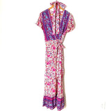 No Brand Floral Wrap Dress with Matching Head Wrap- Size M