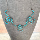 No Brand Silver/Marble Turquoise Stone Necklace
