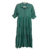 La Ven Forest Green Voluminous Shirt Dress- Size XS