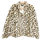 FIKA the BRAND Faux Fur Animal Print 1/4 Zip Pullover- Size L