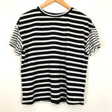 BP Black and White Stripe Two Tone Sleeve Top - Size S