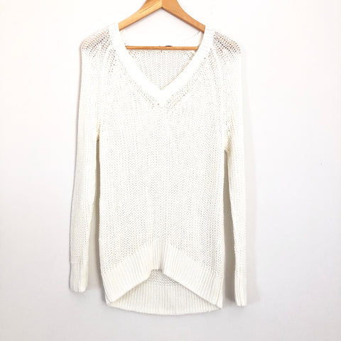Trina Turk Ivory V-Neck Sweater - Size S