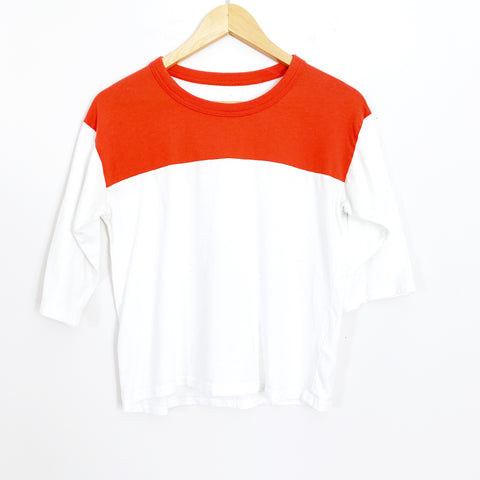 Everlane Color Block 3/4 Sleeve Top- Size XS