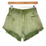 Impressions Green Distressed Cutoff Shorts NWT- Size S (see notes)