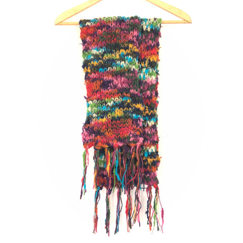 No Brand Open Knit Yarn Colorful Scarf