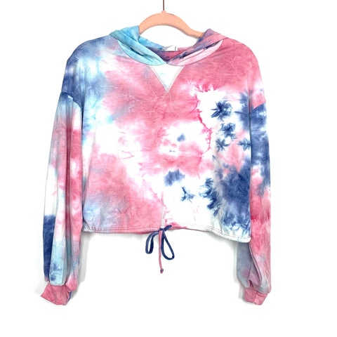 Le Lis Tie-Dye Hooded Adjustable Hem Top NWT- Size S (we have matching shorts)