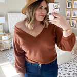 Amaryllis x Ashlee Nichols Red Dirt Rustic Waffle Knit Top- Size L