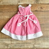 Florence Eiseman Pink Polka Dot Flower Dress- Size 12M