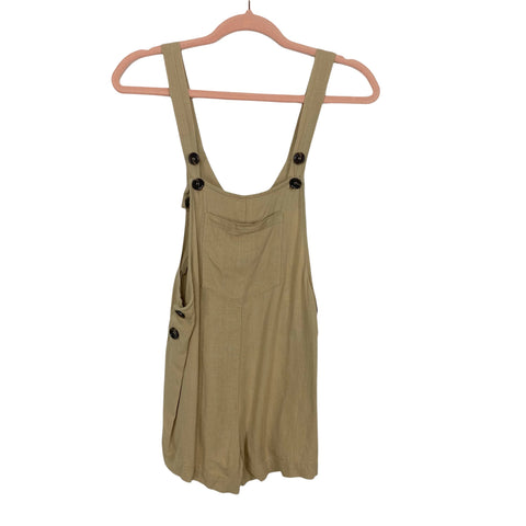 Lulus Khaki Overalls Romper- Size S (sold out online)