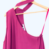 Naked Zebra Purple Choker One Shoulder Blouse- Size M