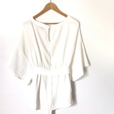 Hayden White Front Tie Blouse- Size S/M