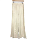 Free People Beach Cream Ribbed Pants- Size L (see notes)