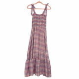 Rusttydustty Purple and Pink Smocked Bodice Tie Strap Dress NWT- Size S