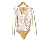 WAYF White Lace Long Sleeve Bodysuit NWT- Size XS