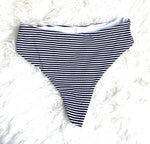 Bond-eye Striped High Waist Bikini Bottoms- Size S (BOTTOMS ONLY)