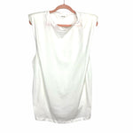 Amaryllis White Sleeveless Shoulder Pad Top- Size XL