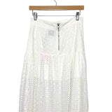 Hello Molly White Eyelet Deep Front Slit Skirt NWT- Size 6 (we have matching top)