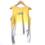 Peace Love World Yellow Ombré “Cultivate Happiness” Cold Shoulder Sweater- Size S