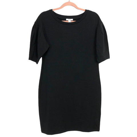 Daily Ritual Black Supersoft Terry Relaxed-Fit Puff-Sleeve Dress- Size S (Sold Out Online!)