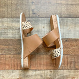 Dolce Vita Animal Print/Camel Double Strap Low Heel Sandals- Size 9.5 (see notes)