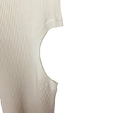 Abercrombie & Fitch White Ribbed Midi Dress with Side Cut Outs- Size XS