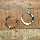 No Brand (BaubleBar) Black Marble Hoop Earrings