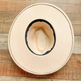 No Brand Cream Animal Print Belted Wide Brim Hat