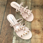 Wild Diva Lounge Light Pink Stud Sandals- Size 7 (LIKE NEW)