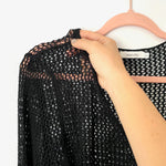 Amaryllis Black Crochet Bell Sleeve Top- Size XL (see notes)