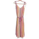 SUNDRESS Pastel Metallic Colorblock Belted Dress- Size M/L (see notes)