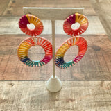 BaubleBar Multicolor Ombre Kiera Raffia Statement Earrings