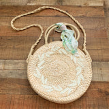 Spartina River House Round Straw Handbag With Scarf NWT