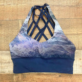 Lululemon Navy and Purple Strappy Back Sports Bra- Size 4